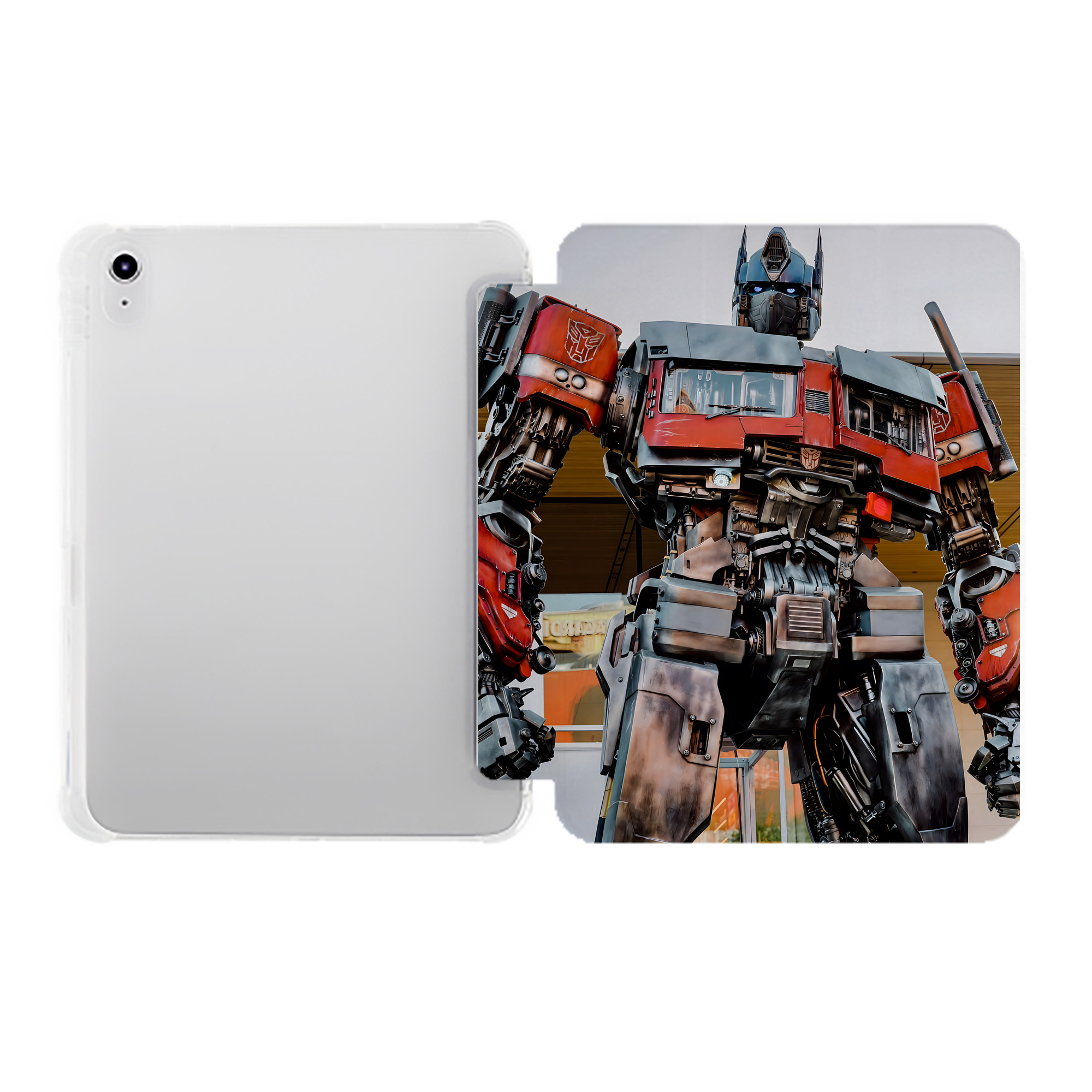 （画像用） Transformers トランスフォーマー IPad ケース ペン収納付き 三つ折りスタンド PUレザー×シリコン 対応機種9.5/10.5/10.9インチ